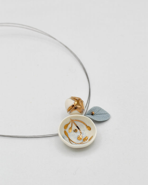 Collana in porcellana a cavetto "Celeste"