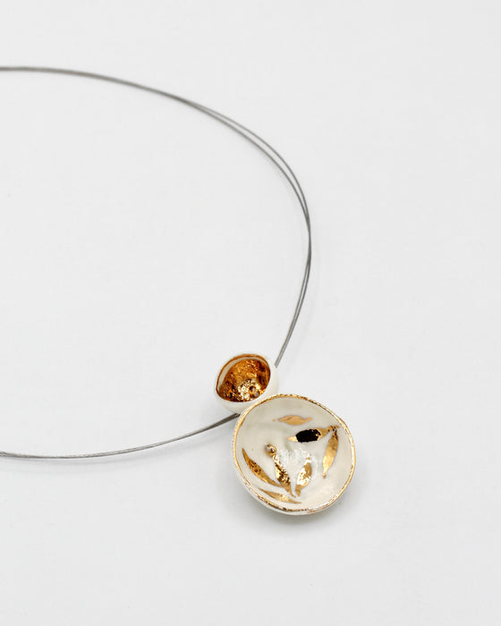 Collana in porcellana a cavetto "Foglie"
