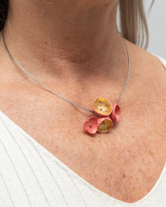 Collana in porcellana a cavetto "Corallo"