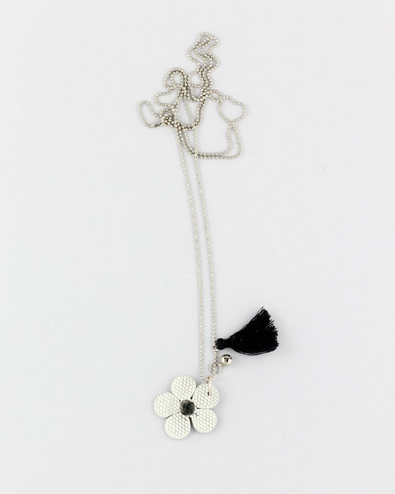 Collana in porcellana linea "Giocosa", fiore grigio