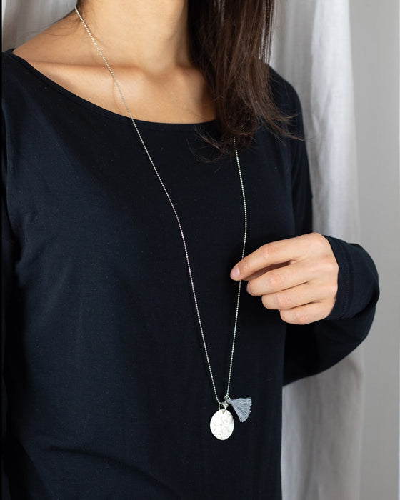 Collana in porcellana linea "Giocosa", fiocco di neve bianco