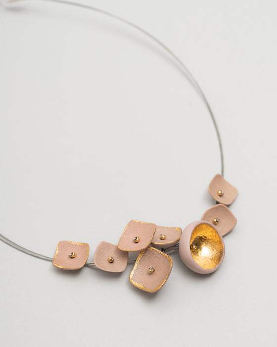 Collana in porcellana a cavetto "Quadratini"