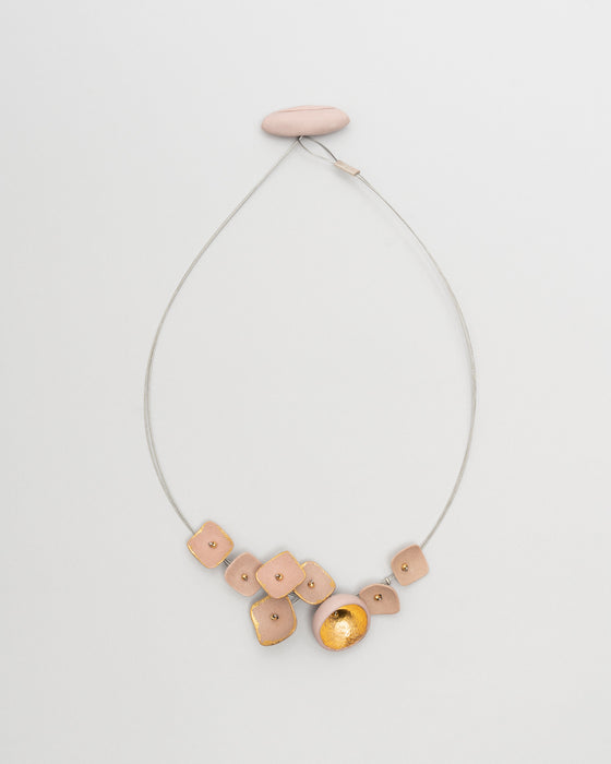 Collana in porcellana a cavetto "Quadratini"