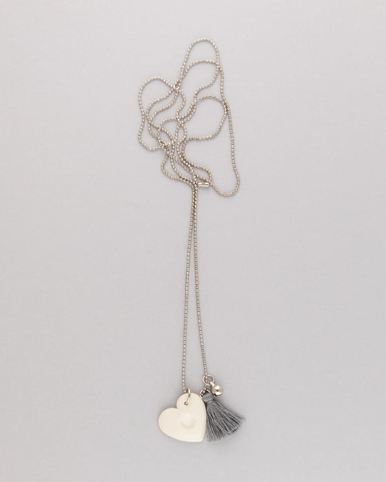 Collana in porcellana linea "Giocosa", cuore bianco