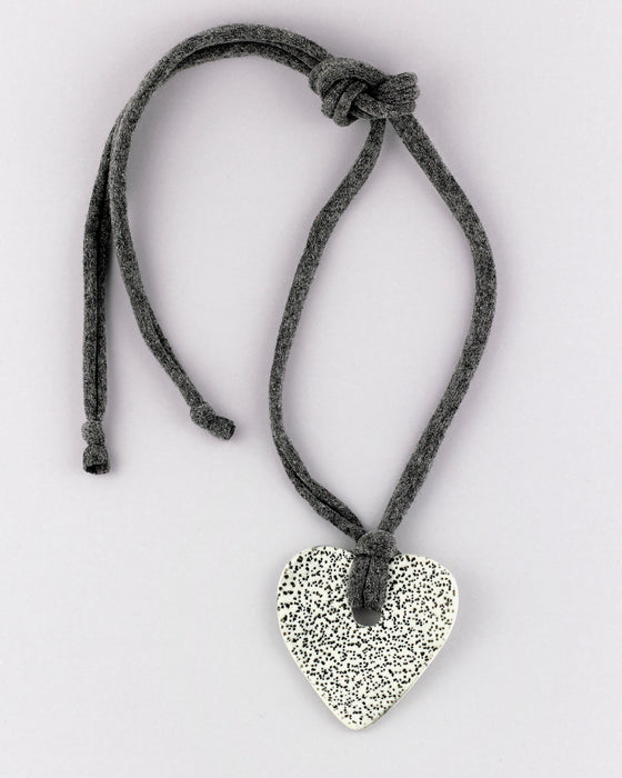 Collana in maglina "Cuore" texture puntinato
