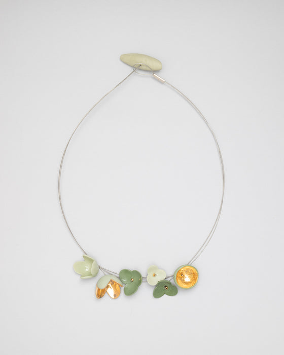 Collana in porcellana a cavetto "Verde"