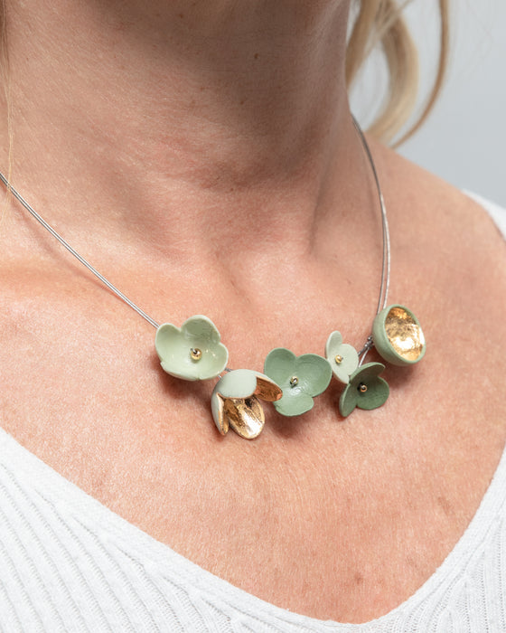Collana in porcellana a cavetto "Verde"