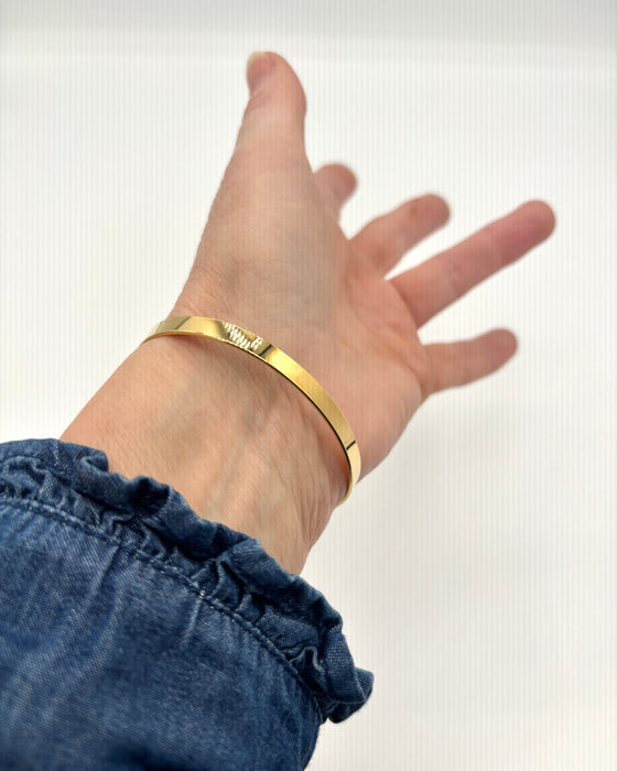 Bracciale rigido in ottone e porcellana