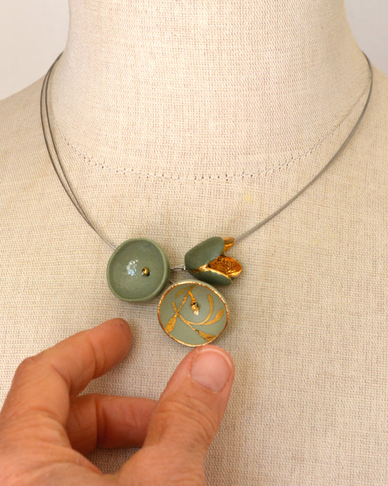 Collana in porcellana a cavetto "Verdissima"