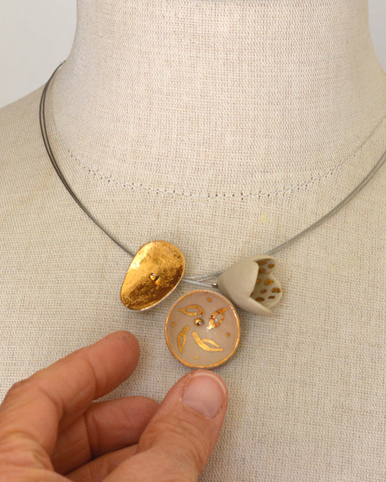 Collana in porcellana a cavetto "Campanula"