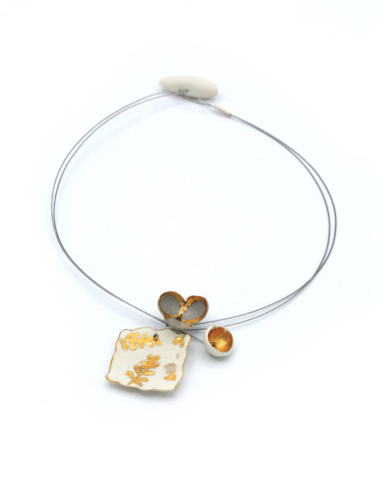 Collana in porcellana a cavetto "Quadretto"